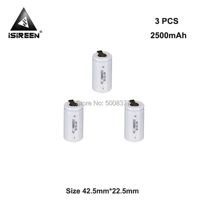 2500mAh 1,2 V SC Ni-CD аккумуляторные батареи, самодельные электрические аккумуляторные батареи, Subc Ni аккумулятор CD игрушки фонарик