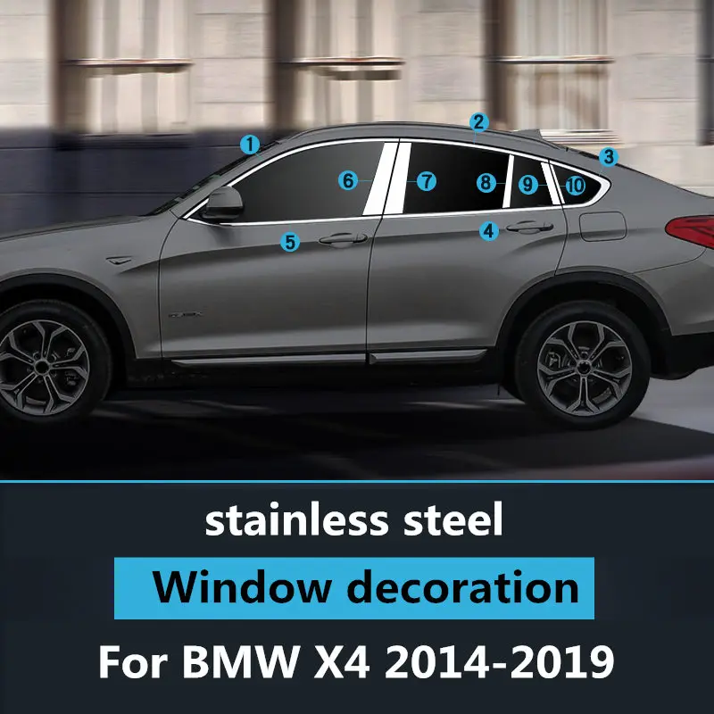 

Window decoration For BMW X4 2014-2019 modified body trim strips Chromium Styling stainless steel