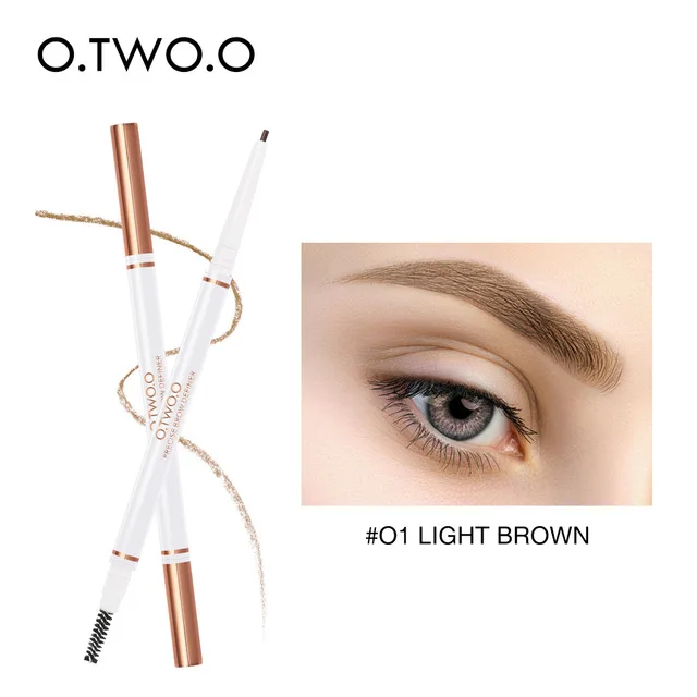 O.TWO.O, бренд, карандаш для бровей, водостойкий, натуральный, стойкий, ультра тонкий, 1,5 мм, для бровей, ТИНТ, косметика, коричневый цвет, брови, макияж - Цвет: 01 Light Brown