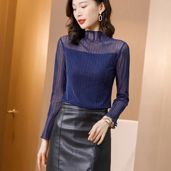 بلوزة نسائية ذات ياقة مدورة لعام 2025 بلوزات نسائية من الدانتيل قميص Ropa Mujer Vetement قميص نسائي ملابس نسائية 3