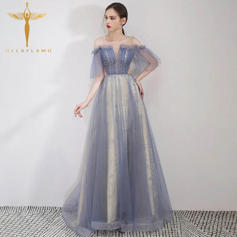 

Banquet Gown 2019 Autumn Bride Toast Clothing Women's Long Party Dress Bandage Mesh Sequin Beaded Stitching Pleated Sequin Dress