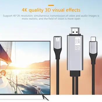 

Type C to HDMI Cable 4K Type C HDMI Converter For MacBook Huawei Mate 30 USB-C HDMI Adapter USB Type C to HDMI