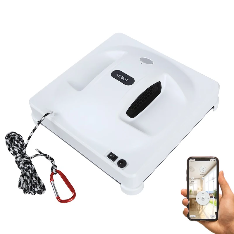 Smartphone app operation automatic home wireless window cleaner with