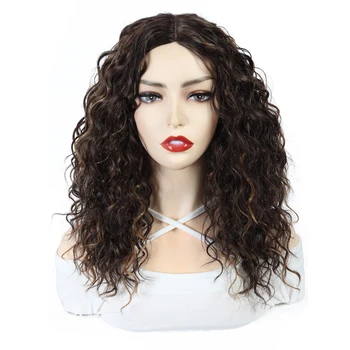 

X-TRESS Medium Brown Loose Wave Wig U-Part Swiss Lace Wigs Heat Resistant Synthetic Long Wavy Hair for Black Women Daily Use