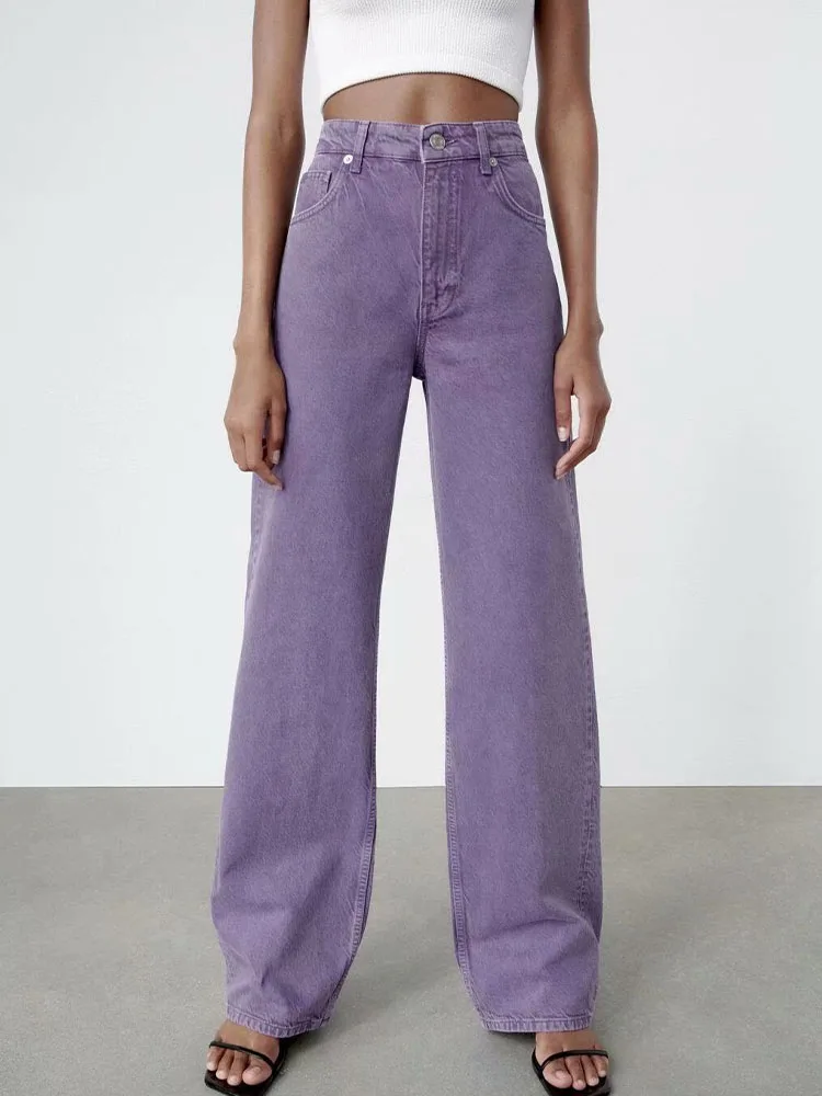 ZA high waist wide leg jeans women 
