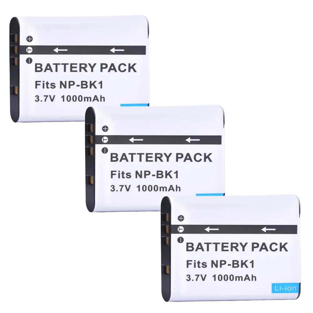 

1000mAh NP-BK1 NP BK1 Batteries for Sony Cybershot MHS-PM5 DSC-W180 MHS-CM5 DSC W370 S980 S750 S780 S950 W190