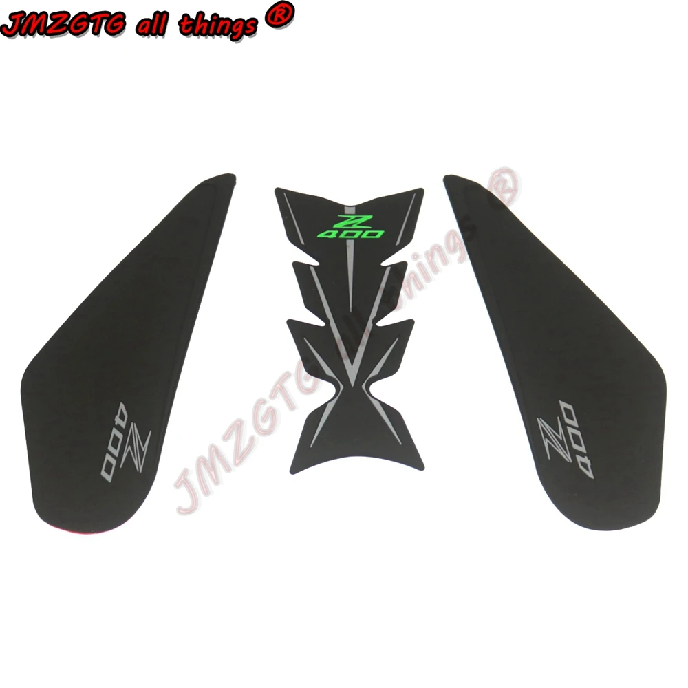 Knee Sticker+Fuel tank sticker-Gray Ручка бака колодки для KAWASAKI Z400 протектор стикер Танк тяги Pad Сторона 3M - Цвет: Knee Sticker+Fuel tank sticker-Gray