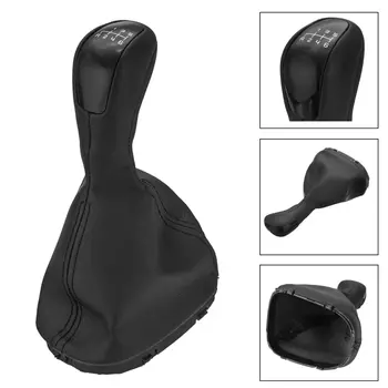 

New 6 Speed Black Car Gear Shift Level Knob With Leather Boot Cover For Mercedes For Benz Class C W203