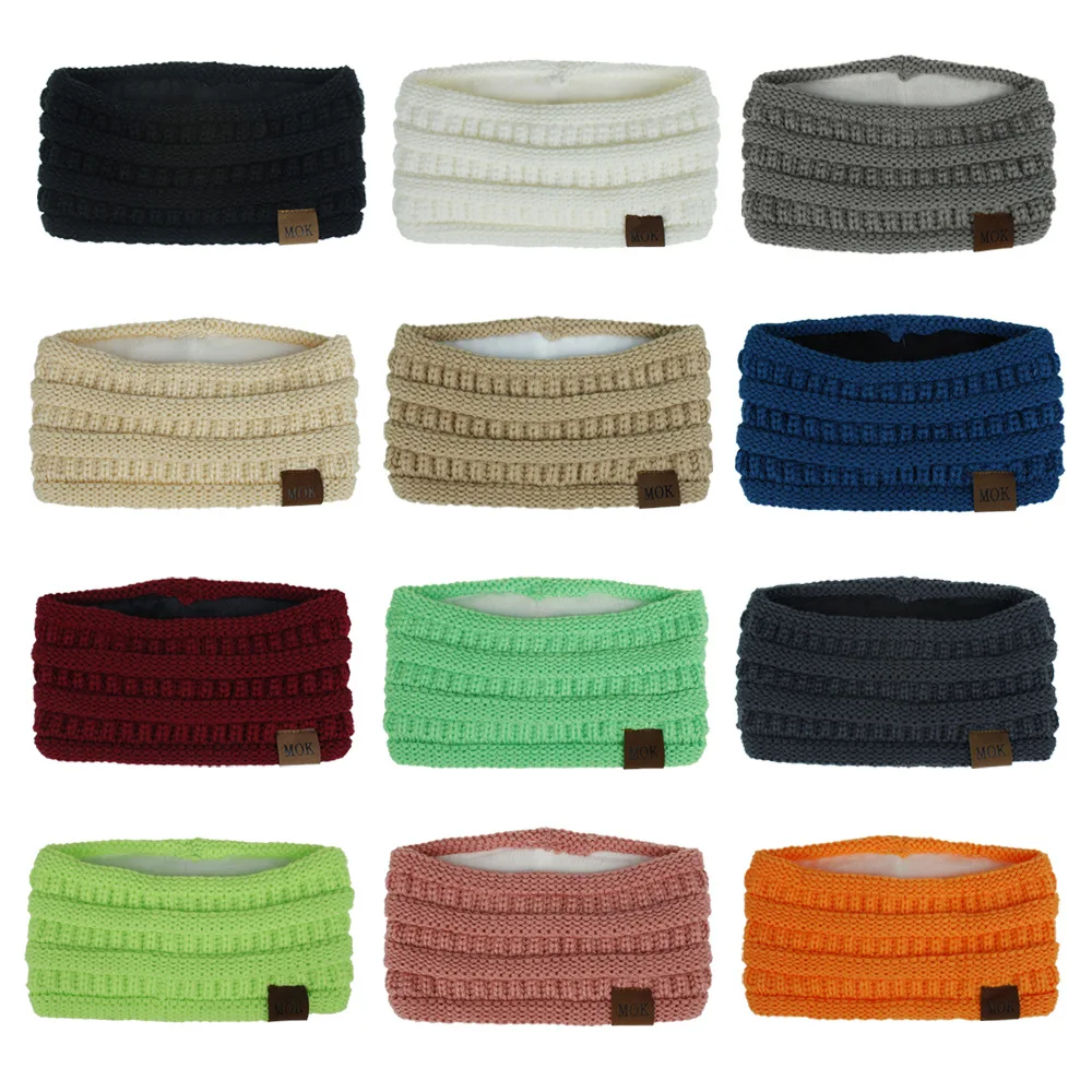 

Women Warm Fuzzy Fleece Lined Headband Winter Knit Ear Warmer Headwraps Thick Cable Headband Ear Protection Headband