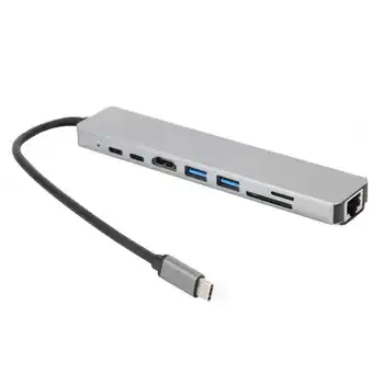 

8-In-1 Type-C to HDMI HUB RJ45 Card Reader Multi-Function Dock Adapter Hot