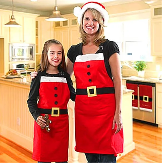 Luanqi Christmas Pinafore Apron kitchen Apron For Women Cloth Fabric Christmas Bag Merry Christmas Decorations Home Party Supply