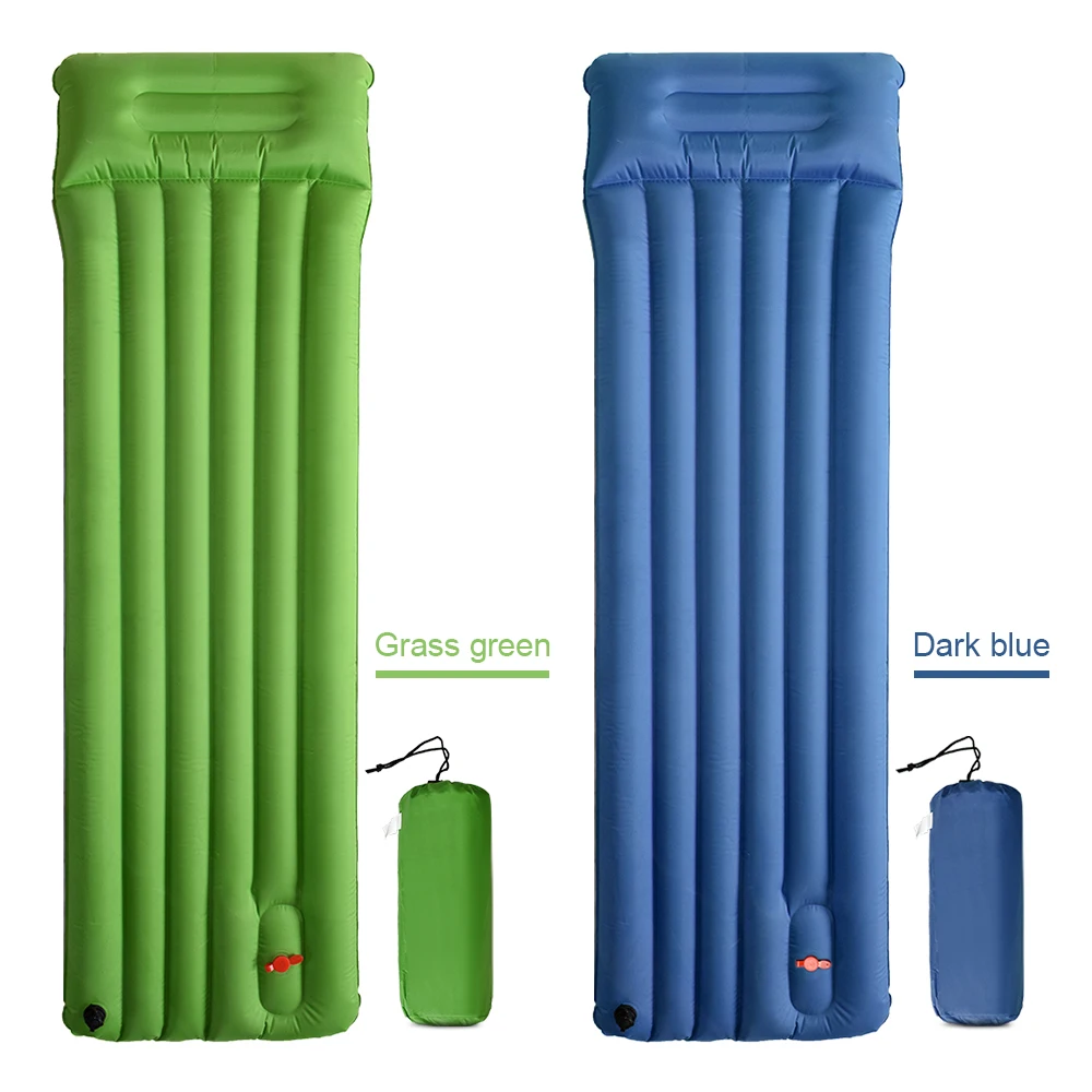 

Hot New Inflatable Air Mattress Camping Mat Inflating Travel Pad With Pillow Outdoor Picnic Mat Hiking Backpacking Beach Pad Mat