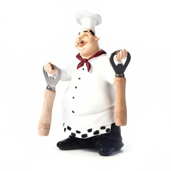 

Retro Chef Model Ornaments Resin Crafts Mini Chef Figurines White Top Hat Cook Home Kitchen Restaurant Bar Coffee Decor-C