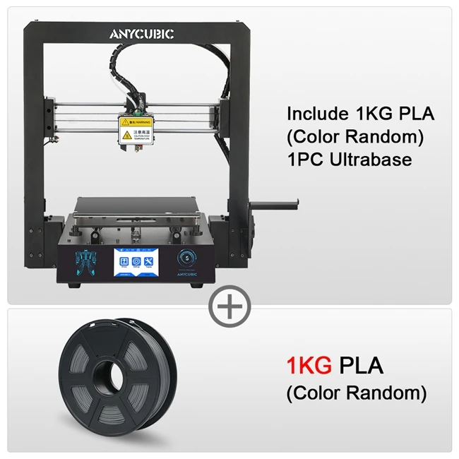 Mega Add 1Kg PLA ANYCUBIC I3 Мега 3d принтер Полный металлический размера плюс рамка для рабочего стола 3,5 дюймов TFT экран Impresora 3D Drucker DIY Набор гаджет экструдер - Цвет: Mega Add 1Kg PLA