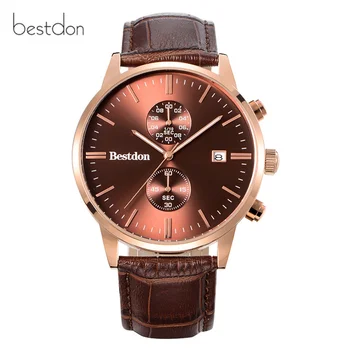 

Switzerland quartz watch men stop watch chronograph men watches waterproof leather strap relogio masculino reloj hombre montre