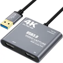 Carte d'acquisition pour jeux vidéo et Audio, compatible USB 1080 vers HD, 4K 3.0 P, 1080p 60, enregistrement complet Via un caméscope DSLR