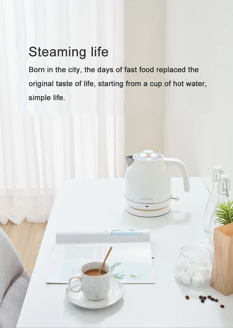 Оригинальный Xiaomi Youpin Ocooker Электрический чайник импорт контроль температуры 1.7l большая емкость с часами Электрический чайник