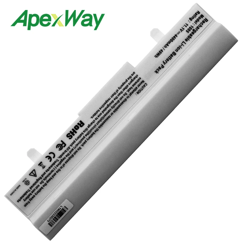 Apexway ноутбук Батарея белый 4400 мАч для Asus Eee PC AL31-1005 AL32-1005 ML32-1005 PL32-1005 1005 1001P 1001HA 1101HA