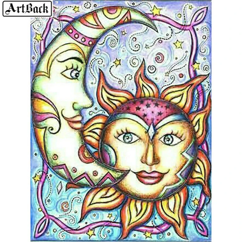 5d Diamond Painting Sun Moon Full Square Diamond Mosaic Landscape Icon Crafts Needlework Embroidery Home Decoration Diamond Painting Cross Stitch Aliexpress