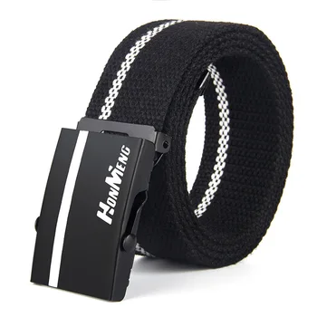 

Men Women Unisex Plain Webbing Cotton Canvas Metal Buckle Belt High Quality Belts Male Luxury Casual Straps Ceintures