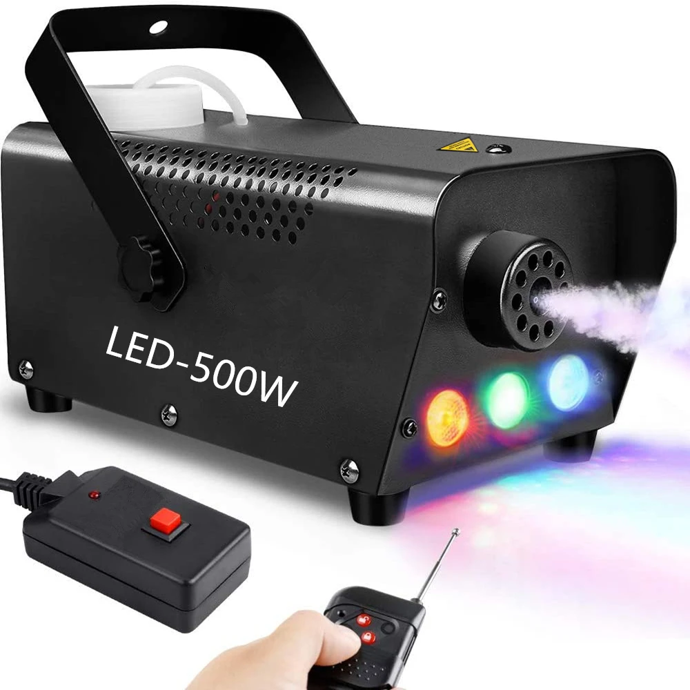 Fog Machine,Remote Control 500W Smoke Machine With RGB LED Lights For
