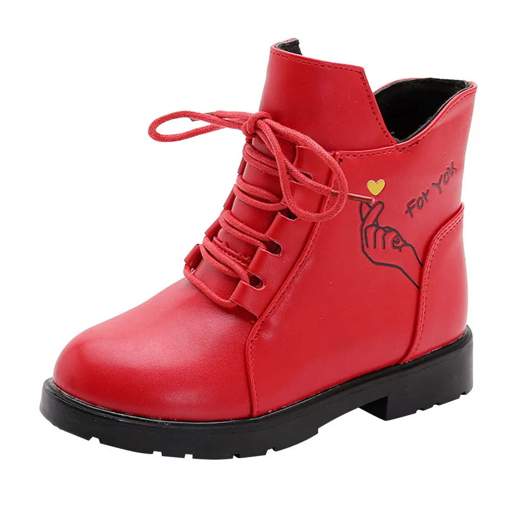 Children Baby Girls Princess Casual Shoes Leather Winter Cotton Warm Boots Toddler snow Boots Soft Sole Slip-On Princess Shoes