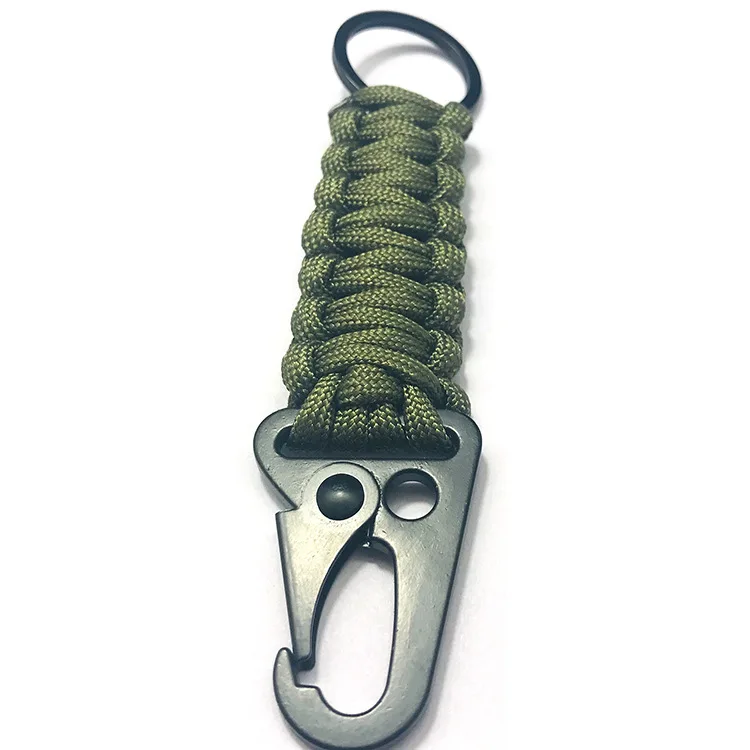 green EDC Веревка Брелок для кемпинга на открытом воздухе набор для выживания военный парашютный шнур аварийный узел брелок кольцо кемпинг карабин - Цвет: green