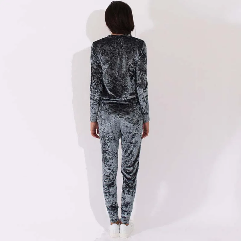 Women Sweat Suit Large Sweatshirt Two Piece Ooutfits Ladies Autumn Velvet Tracksuit Women Sets 2 Piece Velour Set Winter