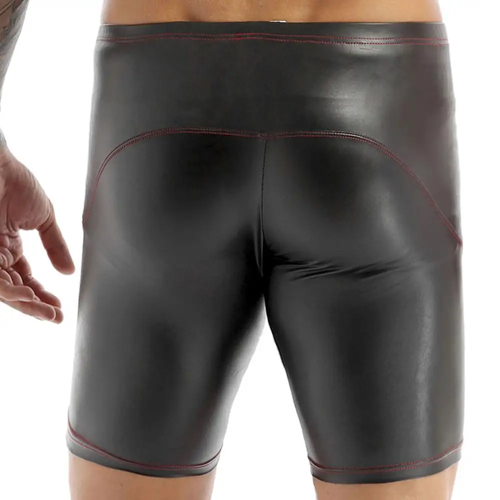 Men Leggings Sexy Mens Lingerie Latex Compression Shorts