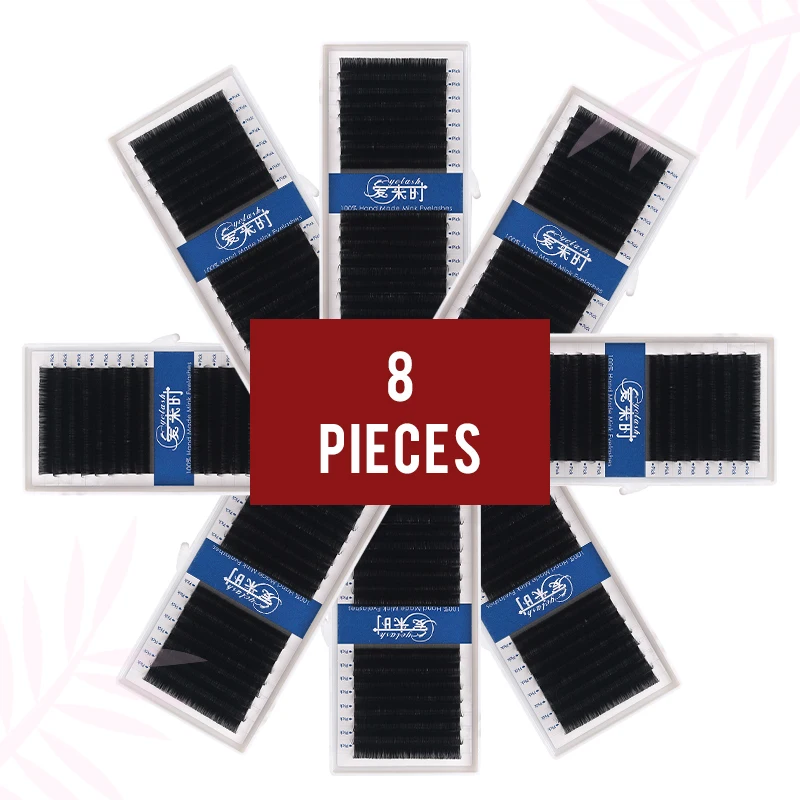 

8Trays All Size Eyelash Extension Individual Cilios Lash Silk Volume Eyelash Extension Faux Mink Eyelashes Makeup Free Shipping