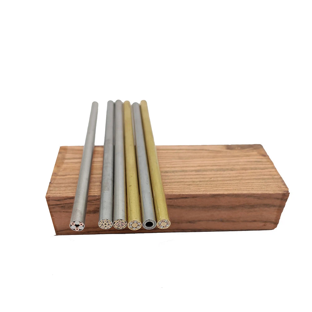 Handmade 6mm Dia. Mosaic Pin Rivet Steel Brass Tube Tool Knife Making Decoration Material 130mm