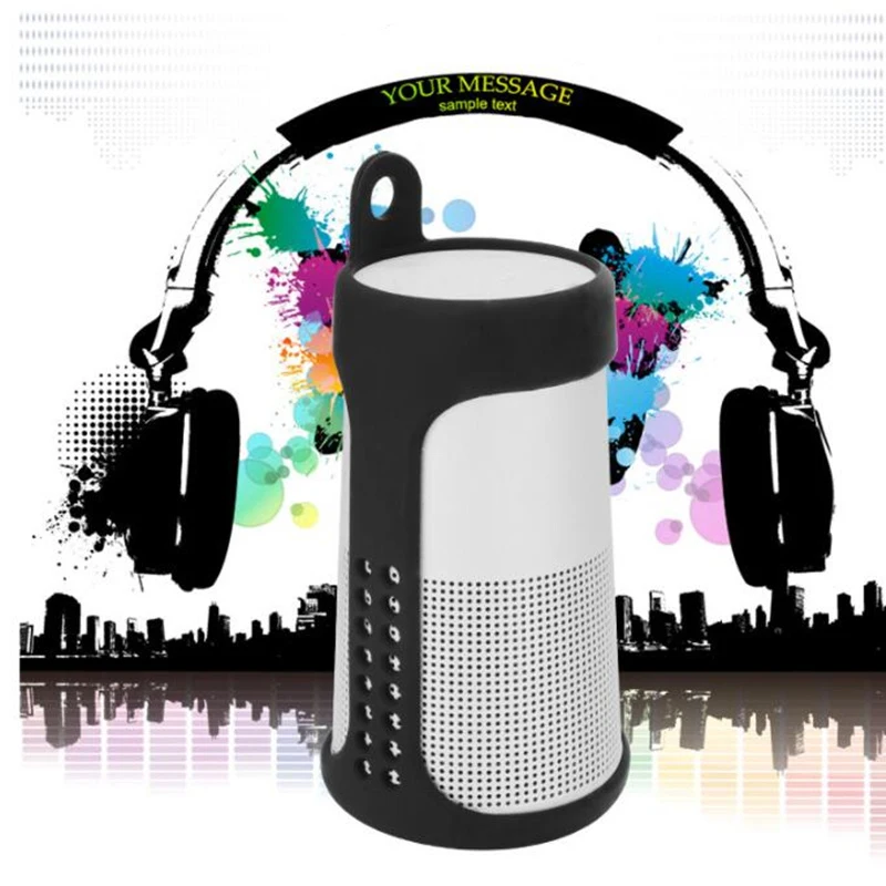 Мягкий силиконовый чехол для Soundlink Revolve Bluetooth динамик портативный защитный Противоскользящий Чехол черный