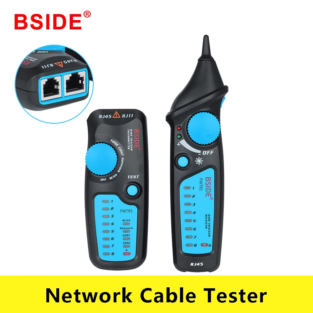 

Bside FWT81 Cable Tracker RJ45 RJ11 Telephone Wire Network LAN TV Electric Line Finder Tester