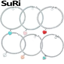 SuRi, новинка, высокое качество,,, серебро 925 пробы, Tiff, сердце, браслет для женщин, модный, классический, роскошный, свадебные ювелирные изделия