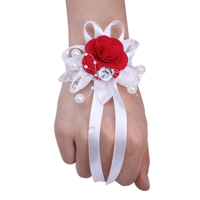 Promotion Ladies Wristband Bride Bridesmaid Wrist Flower Ivory Elastic Bracelet DIY Party Wedding Dress Accessories SW054Z | Дом и сад