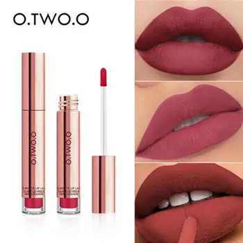 

O.TWO.O Makeup Velvet Matte lipstick Waterproof Sexy Lips Maquillaje Labiales Liquid Lipgloss Lip stick High Pigment 12 Colors
