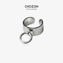 S925 стерлингового серебра Большой Круг Открытие Широкий выпуск кольцо личности серебряное кольцо