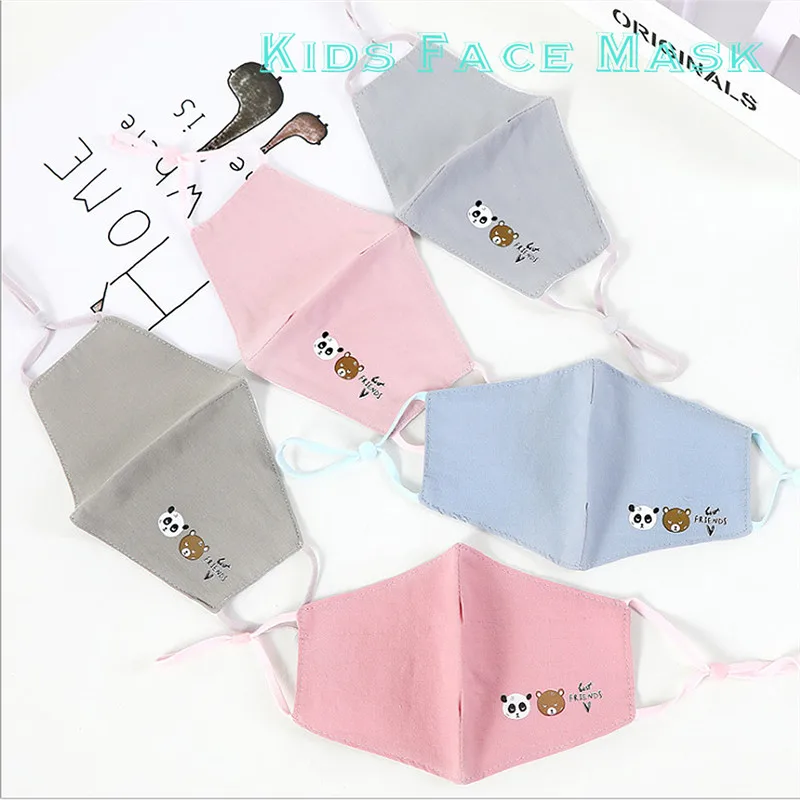 Cute PM2.5 Children Mouth Mask Respiratory Valve Cartoon Panda Thicken Smog Warm Dust Fits 3-12 Years Old Kids | Красота и здоровье