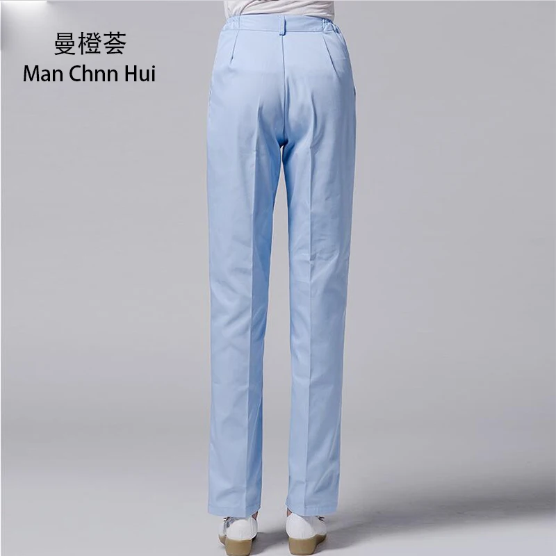 Laboratory clothing female nurse pants slim white pants scrub beauty salon work summer High Quality Nursing