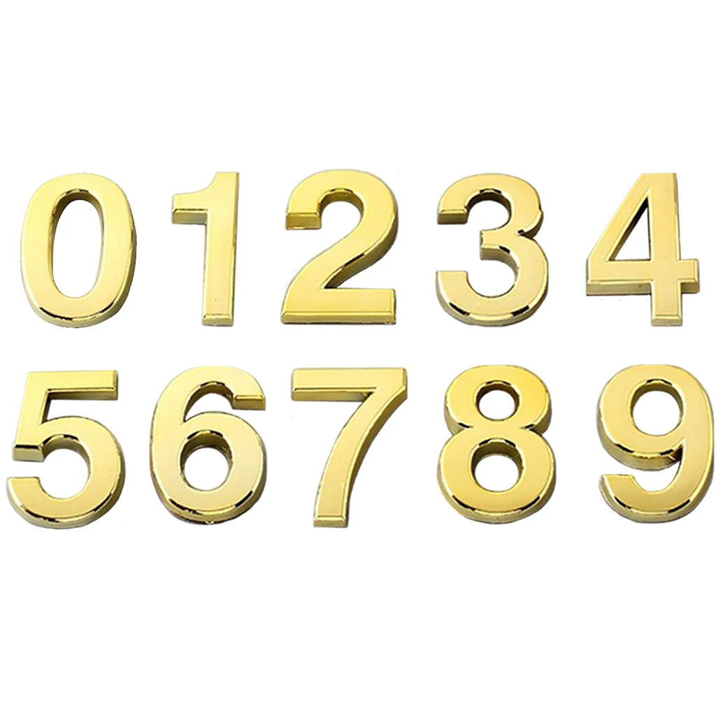 5cm 3D Number Alphabet Letter Stickers for Apartment Hotel House Doorplate Door Plate Cabinet Mailbox Box Number Signs number letter stickers