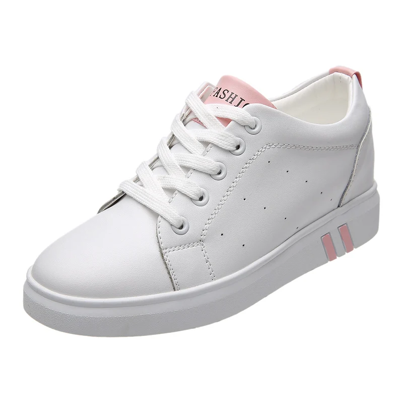 O16U Spring women sneakers shoes platform sneakers women breathable leather casual shoes lace up creepers walking shoes