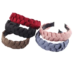2020 New Solid Color Velvet Braid Headband for Women Autumn Winter Hair Loop Ladies Retro Hairband Bezel Hair Accessories