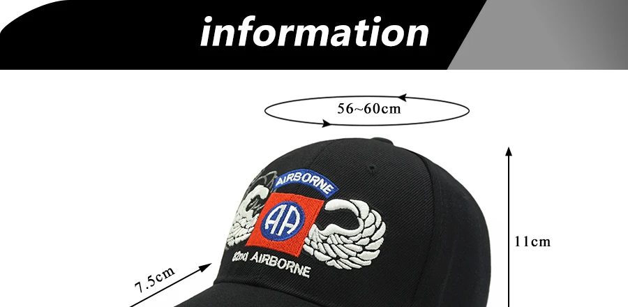 KUNBKANG Новое поступление Airbone армейская шапка тактическая Мужская бейсболка Snapback Gorras Hombre Регулируемый Дальнобойщик шапка s Casquette Homme