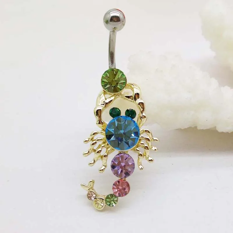 

Piercing Jewelry Umbilical Ring Stomach Navel Stud Anti-Allergy Belly Button Ring Korean-style Belly Button Small Scorpion Thick