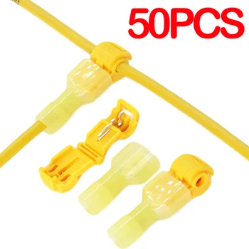 

50/40PCS Wire Cable Connectors Terminals Crimp Terminal Scotch Lock Quick Splice 12-10AWG Electrical Car Audio Kit Tool Set