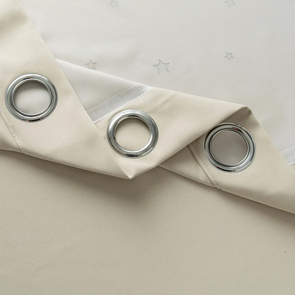 

2PCS Star Blinds Blackout Soft Light Blocking Baby Room Eyelet Curtain Decoration Window Modern Kids Home Living Room