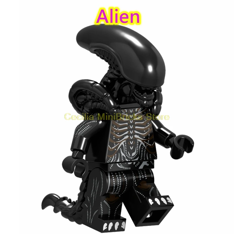 Alien Хэллоуин фильм инопланетянин фигура хищника строительные блоки модель капитан Марвел танос игрушки подарок на день рождения лего technic Creator друзья - Цвет: Alien