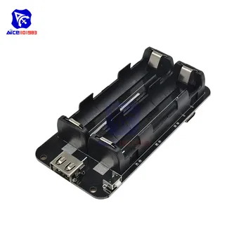 

diymore ESP8266 ESP32 ESP32S WeMos 2x18650 Batteries Charger Shield V8 5V 2.2A Micro USB/Type-C Output for Arduino Power Bank