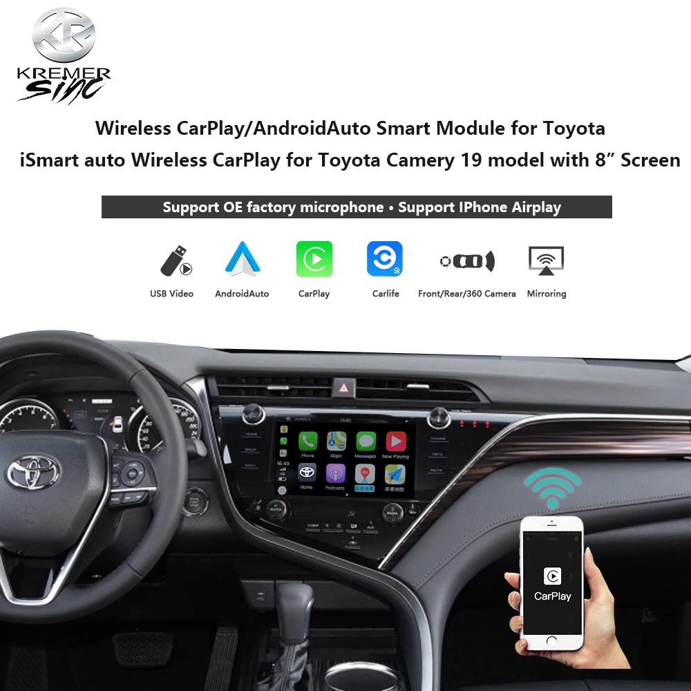 Беспроводная приставка для автомобилей Toyota iSmart Android Модифицированная коробка