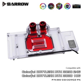 

Barrow 3090 3080 GPU Water Block for Colorful BATTLEAX 3090/3080, Full Cover 5v ARGB GPU Cooler, BS-COI3090Z-PA
